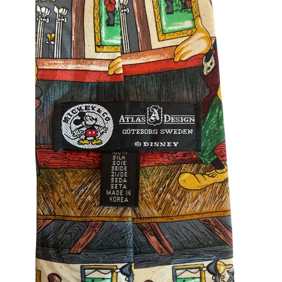 Vtg Tie Mickie Mouse Goofy Donald Duck golf country club cartoon Mickie & CO. - Picture 7 of 8